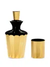 Artel Black Gold-tone Fluted Decanter Set In Gold
