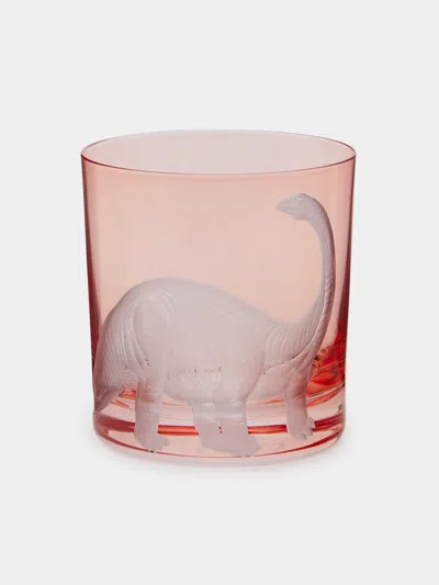 Artel Brontosaurus Hand-engraved Crystal Glass  Abask Luxury Gift In Pink
