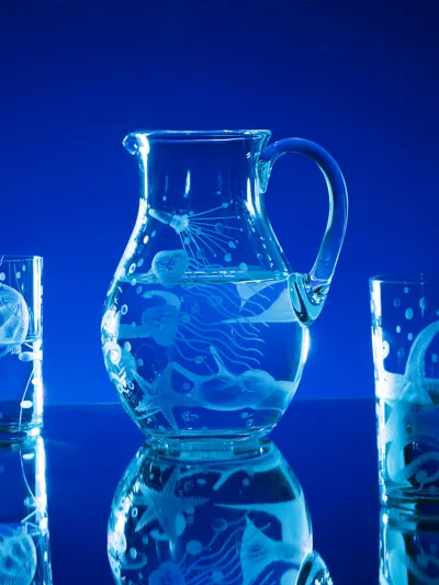 Artel Frutti Di Mare Hand-engraved Crystal Jug  Abask Luxury Gift
