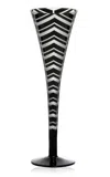Artel Herringbone Glass Champagne Flute In Black