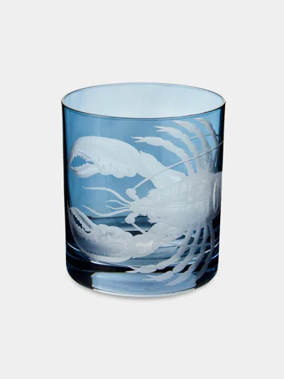 Artel Lobster Hand-engraved Crystal Double Old Fashioned Tumber