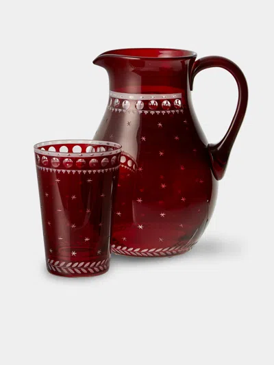 Artel Staro Hand-engraved Crystal Collection In Red