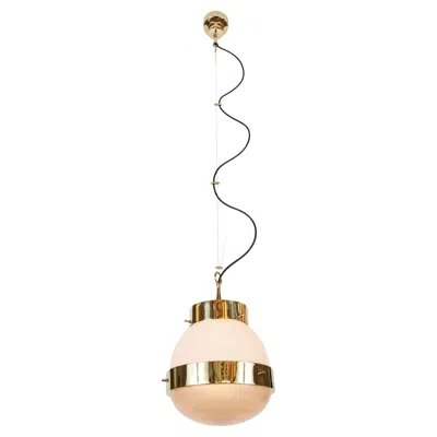 Pre-owned Artemide 1960s Sergio Mazza Brass 'delta' Pendant For  In Beige