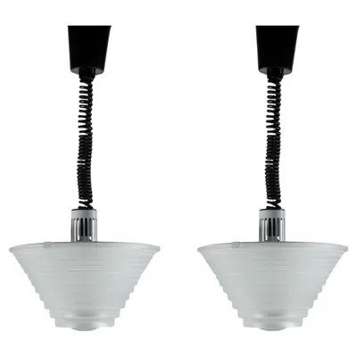 Pre-owned Artemide 1970 Egina Angelo Mangiarotti  Italian Design Glass 2 Ceiling Lamps In Transparent