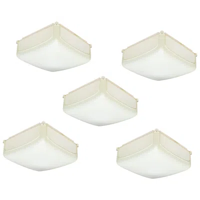 Pre-owned Artemide 5 Ivory Plastic 1969 Cnosso Wall Or Ceiling Lamps By Mangiarotti For  In White