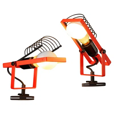 Pre-owned Artemide Ernesto Gismondi For  First Edition 'sintesi' Red Clamp Light