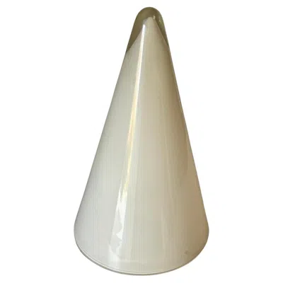 Pre-owned Artemide Glass Cone Opalescent Table Lamps France 1970 In Sand