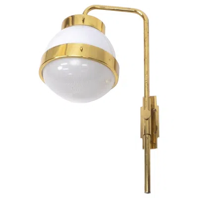 Pre-owned Artemide Italian Design Vintage Brass Wall Lamp By Sergio Mazza, 1960s In Sand