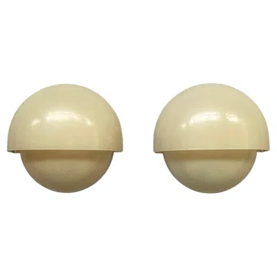 Pre-owned Artemide Italian Mid-century Modern Plastic Wall Lamps Mania Magistretti , 1960s In Beige