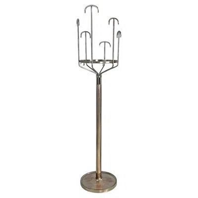 Pre-owned Artemide Italian Modern Round Metal Floor Coat Rack Melpomene By Bbpr For , 1970s In Gray