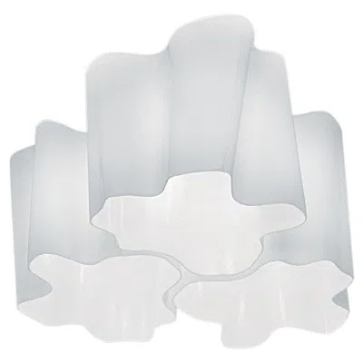 Pre-owned Artemide Logico Triple Nested Ceiling Light In Milky White Glass For