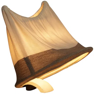 Pre-owned Artemide Mario Bellini For  Table Or Floor Lamp 'circo' In Off-white Canvas In Sand