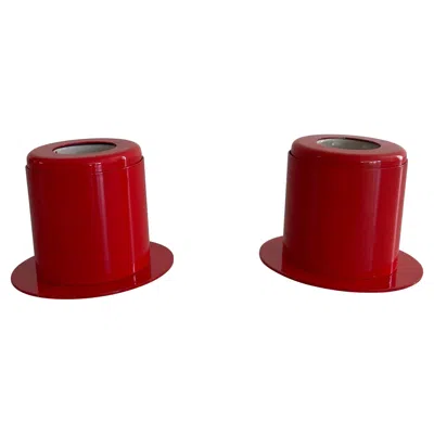 Pre-owned Artemide Minimal Design Pair Of Orange Metal Wall Lamps Attr. To , 1970s, Italy