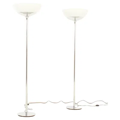 Pre-owned Artemide Pair Of Aminta Floor Lamps By Emma Scheinberger, Italy, 1966 In White