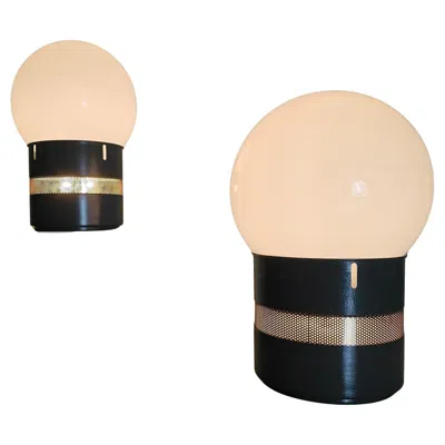 Pre-owned Artemide Pair Of Blue/grey Mezzo Oracolo Lamps By Gae Aulentnti For , 1960s In Sand