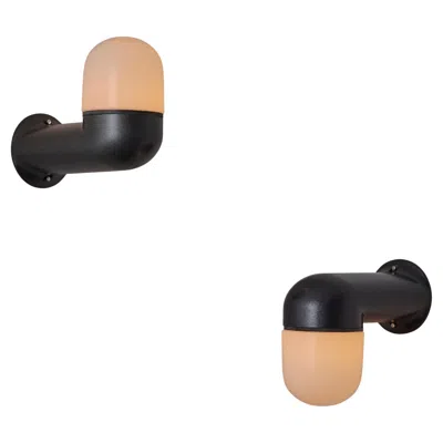 Pre-owned Artemide Pair Of 'catilina' Wall Lights By Sergio Mazza For  In Black