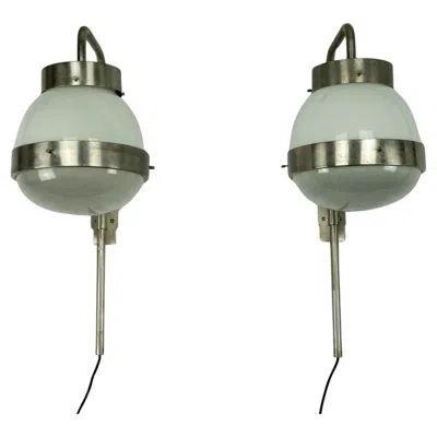 Pre-owned Artemide Pair Of Delta Wall Lamps By Sergio Mazza For . Italy 1960s In Transparent