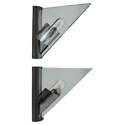 Pre-owned Artemide Post Modern Vintage Sconces Wall Light Icaro Duo Pair Carlo Forcolini 1984 Italy In Transparent