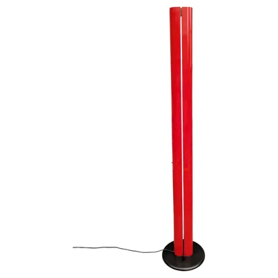 Pre-owned Artemide Red & Black Metal 1980s Megaron Floor Lamp By G. Frattini For