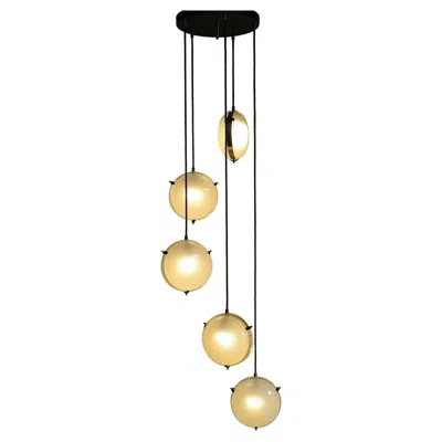 Pre-owned Artemide Sergio Mazza For  Italian Mid-century Modern Glass Pendant Lamp, 1960s In Sand