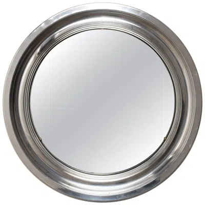 Pre-owned Artemide Sergio Mazza Midcentury Aluminum Italian Round Mirror In  Style, 1960s In Gray