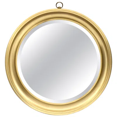 Pre-owned Artemide Sergio Mazza Midcentury Golden Aluminum Italian Round Mirror For , 1960s In Sand