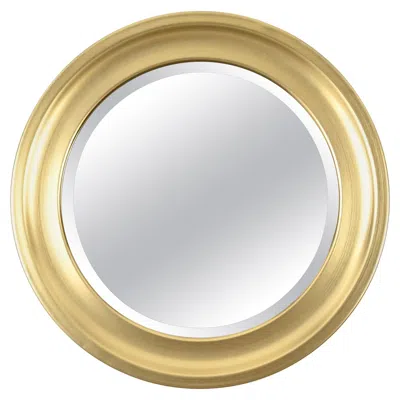 Pre-owned Artemide Sergio Mazza Midcentury Golden Aluminum Round Mirror For , Italy 1960s In Sand