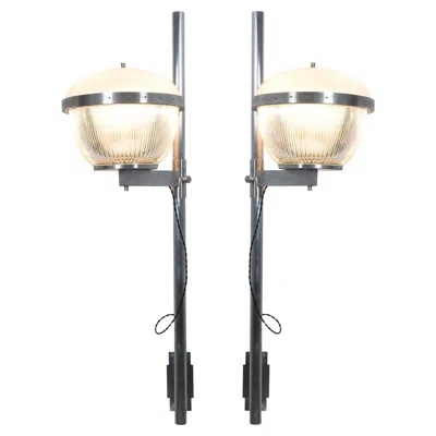 Pre-owned Artemide Sergio Mazza Monumental Gamma Sconces Wall Lights  8 Pieces, Midcentury In Sand