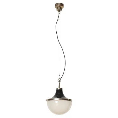 Pre-owned Artemide Sergio Mazza "pi" Opaline Glass And Nickel Pendant For , Italy, 1960s In Sand