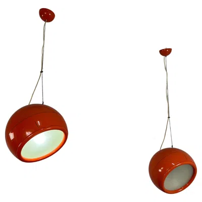 Pre-owned Artemide Set Of 2 Adjustable Lamps "pallade"  By Tetrarch, 1970s In Brown