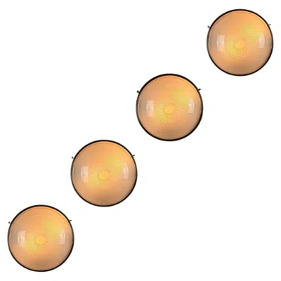 Pre-owned Artemide Set Of Four Sergio Mazza �sigma� Ceiling Or Wall Lights For , 1960s In Orange