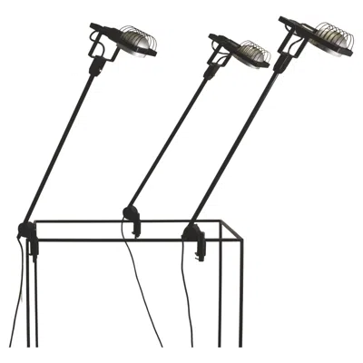 Pre-owned Artemide Set Of Tree Desk Lamp Sintesi 1970s In Black