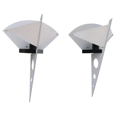 Pre-owned Artemide Set Of Two 'filicudara' Sconces By Steve Lombardi Für  Italy 1980s In Transparent
