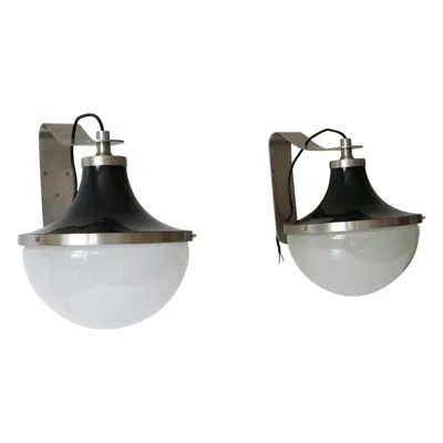 Pre-owned Artemide Set Of Two Mid-century Modern Sconces 'pi' By Sergio Mazza For  1960s In Transparent