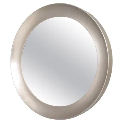 Pre-owned Artemide Silver Round Narciso Mirror With Steel Frame By S. Mazza For , Italy