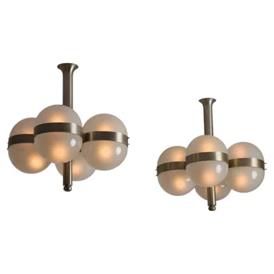 Pre-owned Artemide 'tetraclio' Chandelier By Sergio Mazza For  In Brown