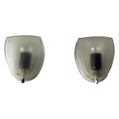 Pre-owned Artemide Transparent Glass Pair Of Sconces By , 1970s, Italy