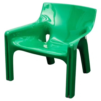Pre-owned Artemide Vicario Armchair Designed By Vico Magistretti For , Italy 1970s. In Blue