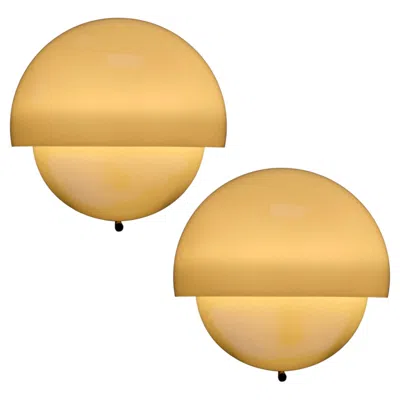 Pre-owned Artemide Vico Magistretti, Grande Mania, A Pair Of Wall Appliques, , 1964 In Orange