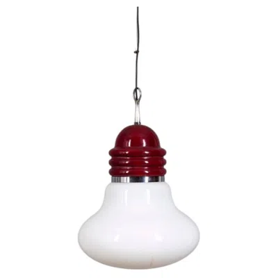Pre-owned Artemide Vintage Glass And Metal Arianna Pendant Lamp By Piero Brombin For  In Transparent