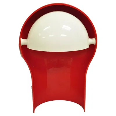 Pre-owned Artemide Vintage Vico Magistretti For  Telegono Red & White Plastic Table Lamp