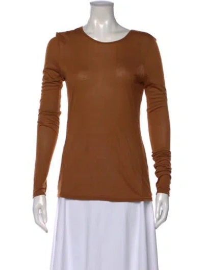 Pre-owned Artemis Diciero Crew Neck Long Sleeve T-shirt In Brown