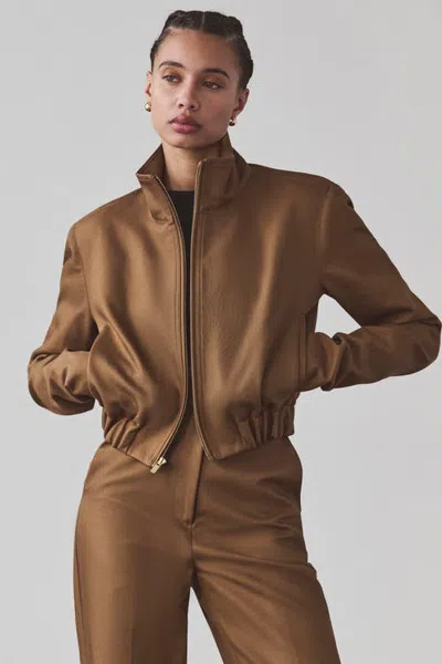 Artemis Diciero Sabrina Bomber Jacket In Brown