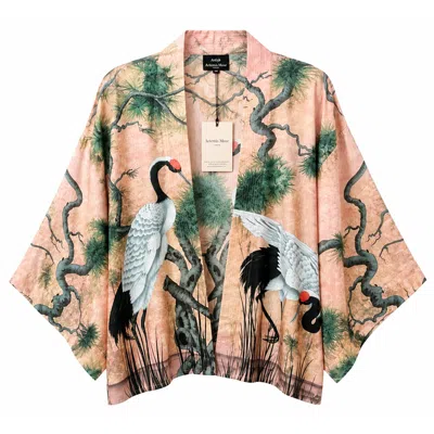 Artemis Muse Women's Artist Collab - Jane Willoughby X  Red Crowned Crane Print Kimono
