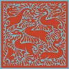 Artemis Muse Women's Blue / Red William De Morgan Fantastic Ducks Rust & Turquoise Luxury Silk Scarf
