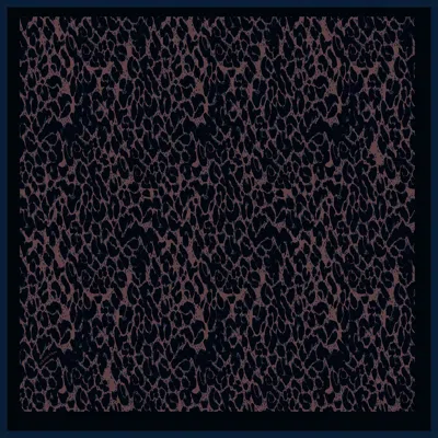 Artemis Muse Women's Navy & Leopard Print Cotton Large Scarf In Blue
