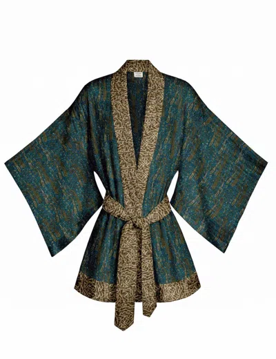 Artemis Muse Women's One Of A Kind Recyled Sari Kimono Thirty Two