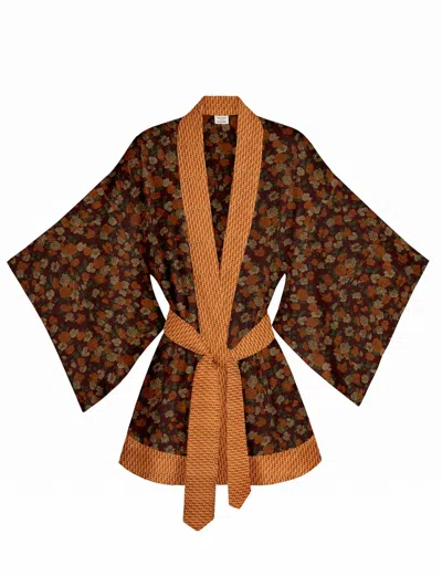 Artemis Muse Women's One Of A Kind Recyled Sari Kimono Unique One Hundred And Fourteen In Multi