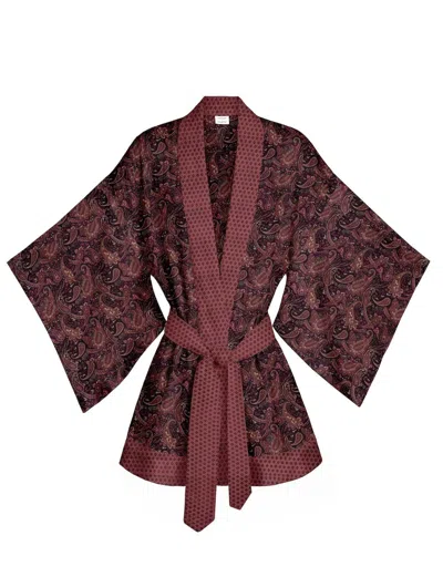 Artemis Muse Women's Pink One Of A Kind Recyled Sari Kimono Unique Sixty Seven