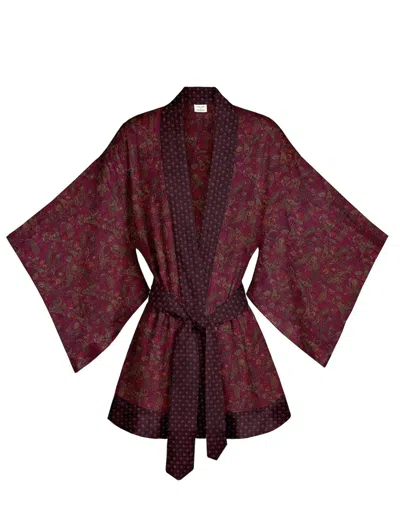 Artemis Muse Women's Pink / Purple One Of A Kind Recyled Sari Kimono Unique Eighty Five In Pink/purple